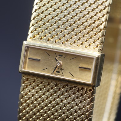 27108258a - OMEGA sehr seltene Designer Damenarmbanduhr in GG 750/000, Schweiz 1963, Handaufzug, ...