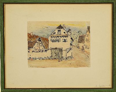 27108272k - Eugen Croissant, 1898 Landau-1976 Breitbrunn am Chiemsee, zwei Aquarelle, pfälzer ...