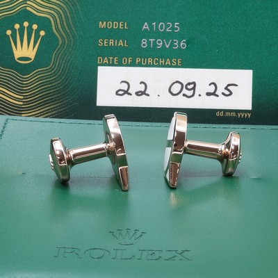 27108279a - ROLEX Manschettenknöpfe in 18 Karat Everose- Gold Referenz A1025, Leuchtmasse, in ...