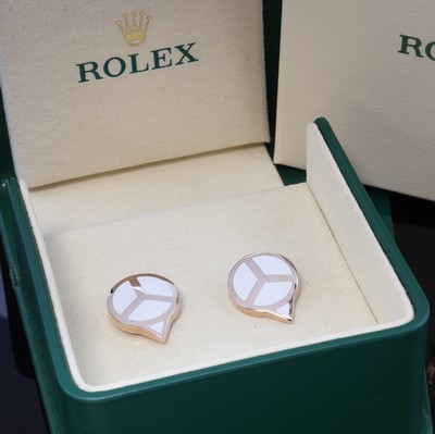 27108279d - ROLEX Manschettenknöpfe in 18 Karat Everose- Gold Referenz A1025, Leuchtmasse, in ...