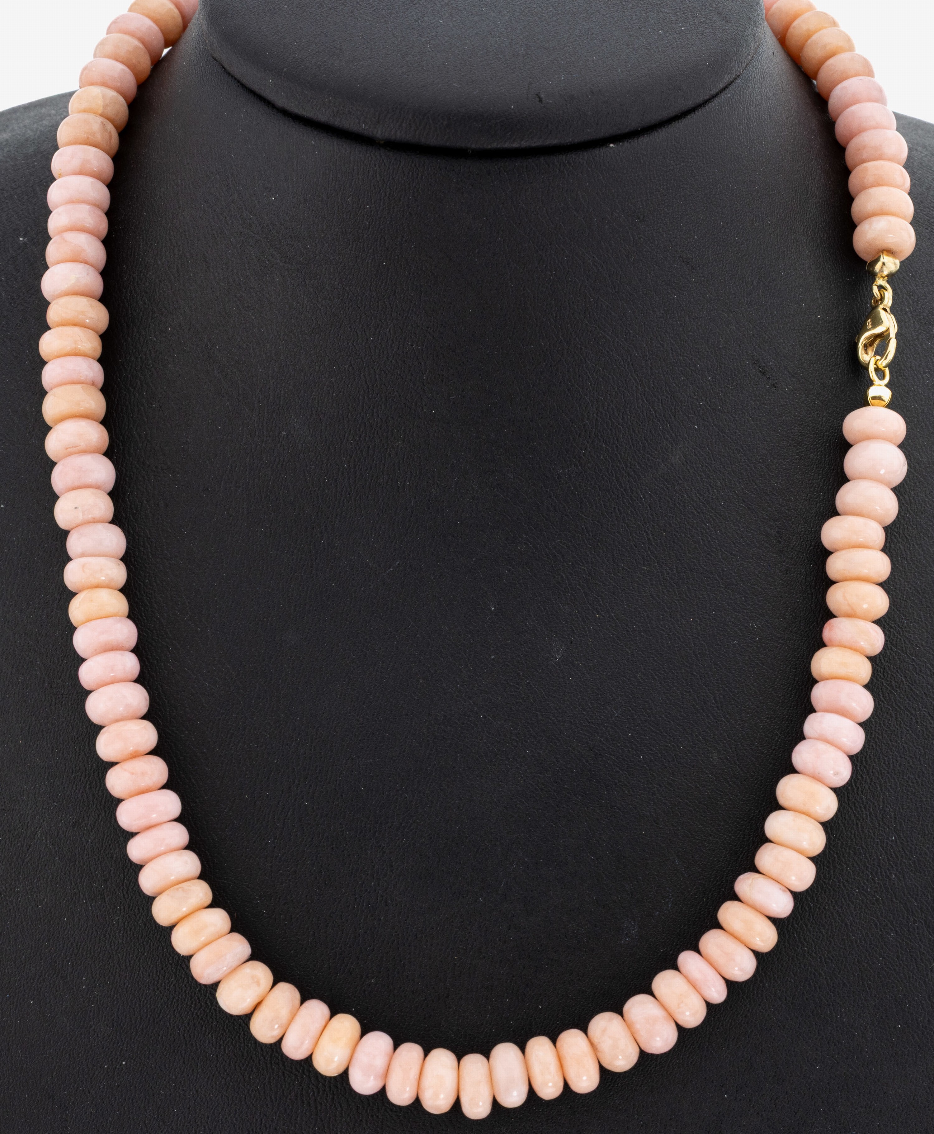 Image 27108358 - Opal-Collier mit 14 kt Gold Schließe, GG 585/000, rosa Opal-Linsen, D. ca. 8-8.3 mm, ...