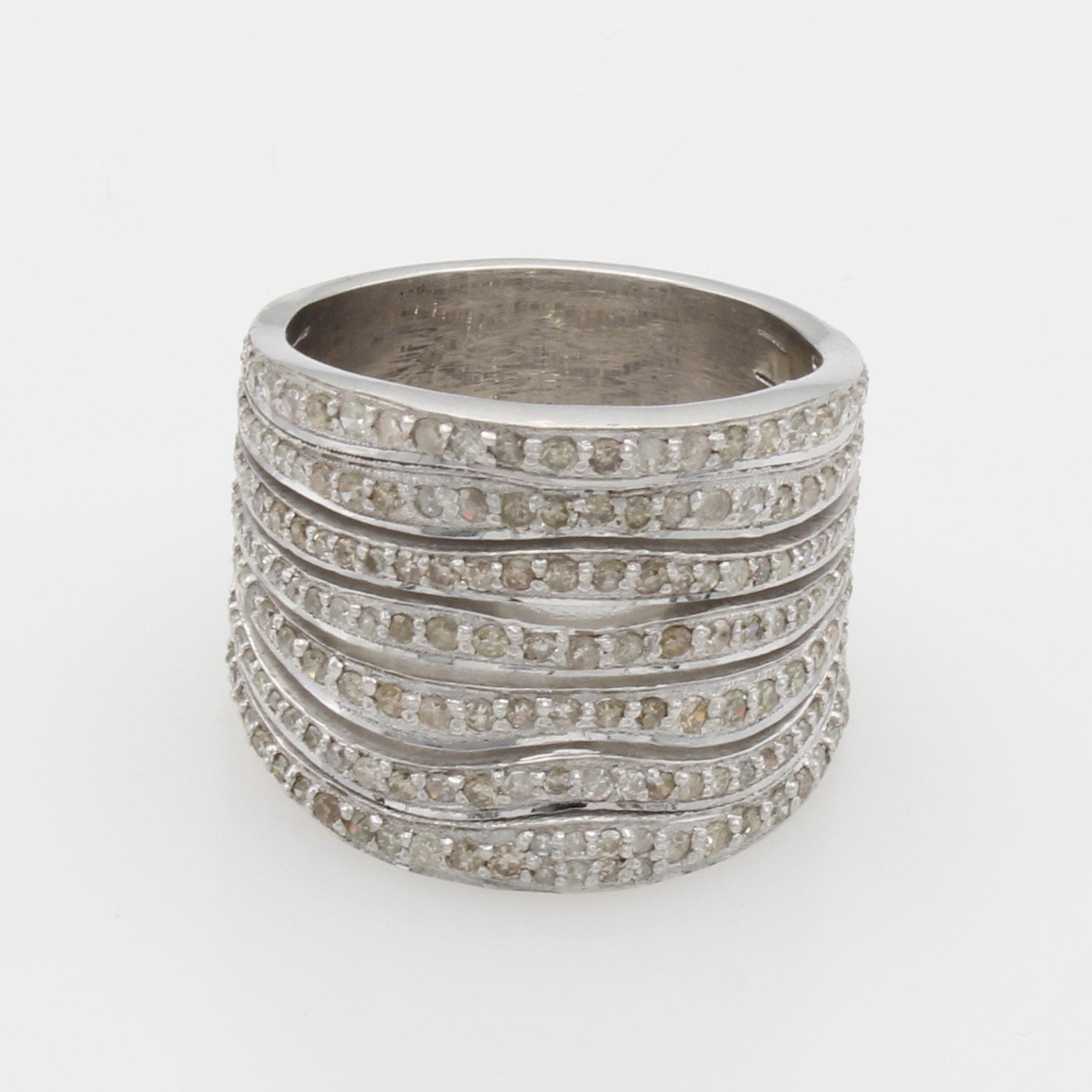 Image 27108437 - Ring mit Diamanten, 925er Silber, 7-rhg. Optik, Diam. zus. ca. 2.10 ct get.,Braun- ...