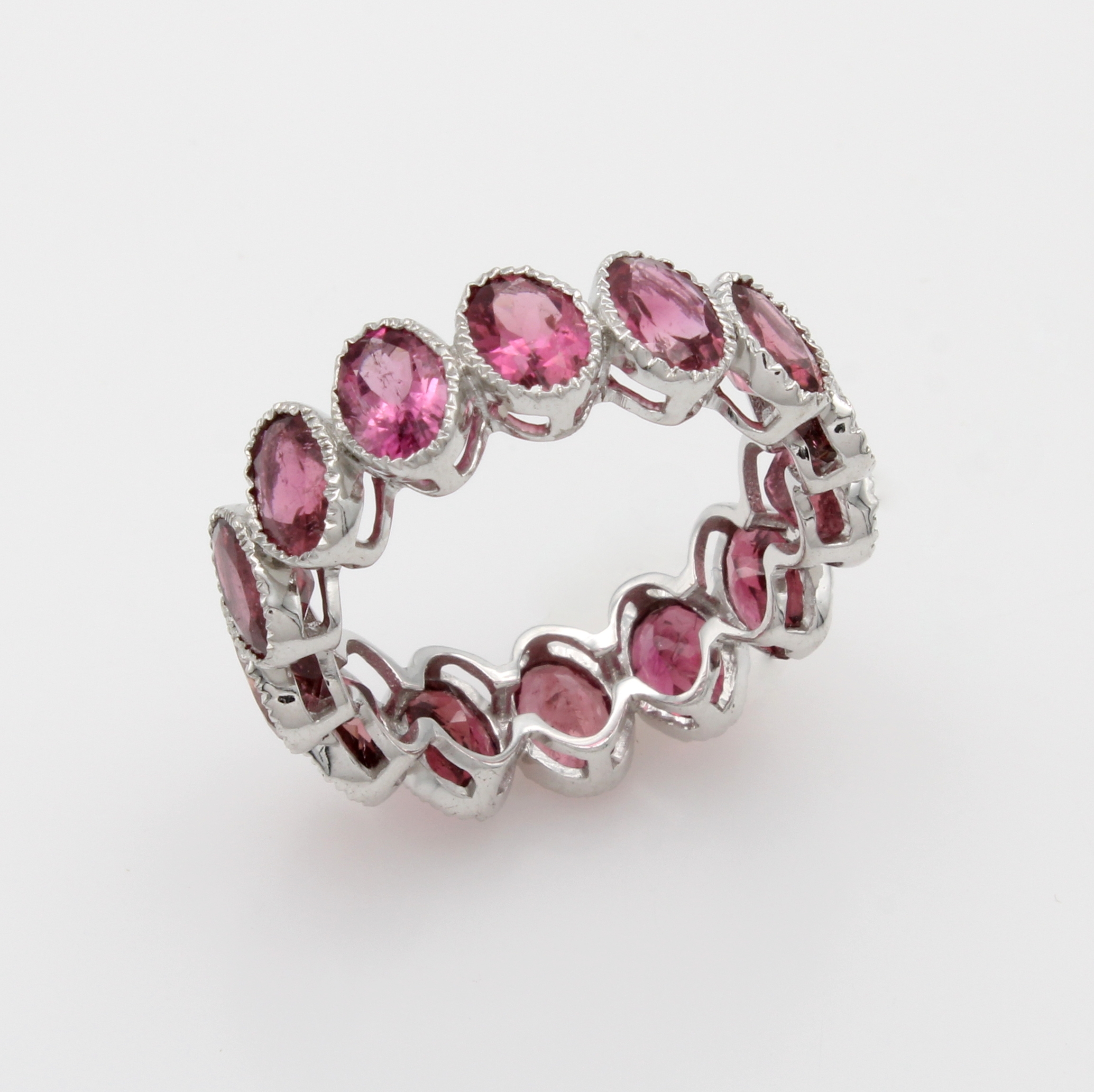 Image 27108447 - Memoryring mit Turmalinen, 925er Silber, pinkf., ovale Turmaline zus. ca. 8.30 ct, RW ...