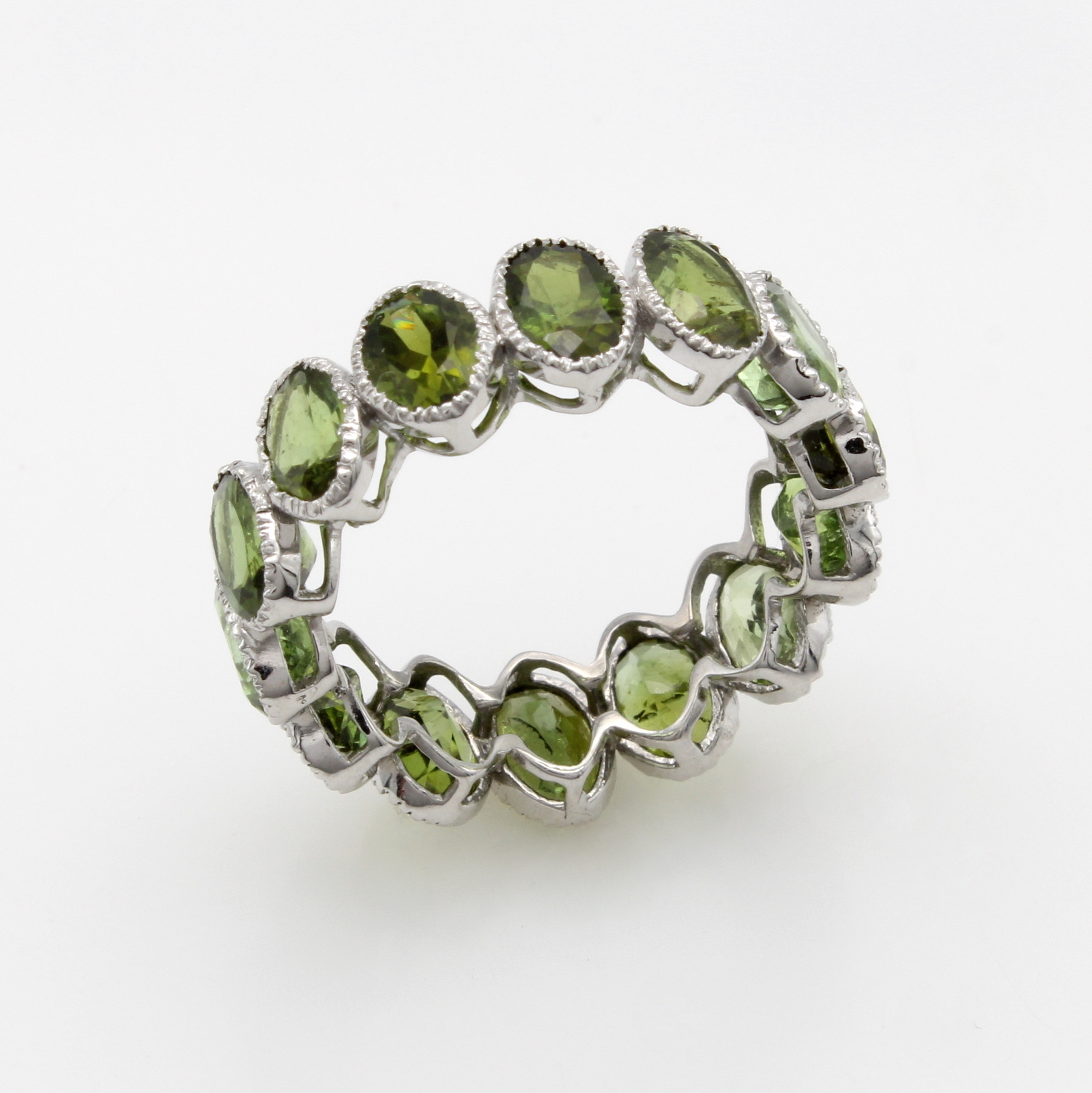Image 27108453 - Memoryring mit Turmalinen, 925er Silber, ovale, grüne Turmaline zus. ca. 8.40 ct, RW ...