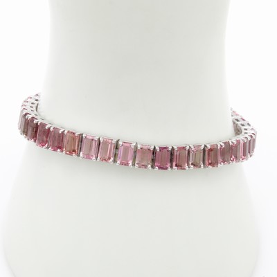 27108421a - Armband mit Turmalinen, 925er Silber, fac., rosa Turmaline zus. ca. 22.40 ct, ...