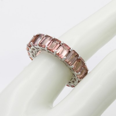 27108422a - Memoryring mit Turmalinen, 925er Silber, achteck., rosa Turmaline zus. ca. 11 ct, RW ca. ...