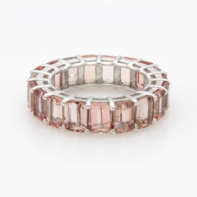 27108422b - Memoryring mit Turmalinen, 925er Silber, achteck., rosa Turmaline zus. ca. 11 ct, RW ca. ...