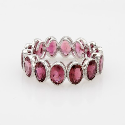 27108447a - Memoryring mit Turmalinen, 925er Silber, pinkf., ovale Turmaline zus. ca. 8.30 ct, RW ...