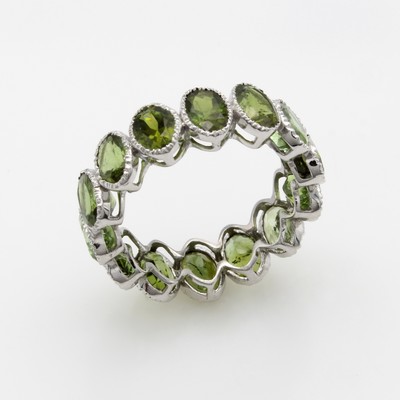 Image Memoryring mit Turmalinen, 925er Silber, ovale, grüne Turmaline zus. ca. 8.40 ct, RW ...