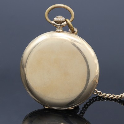 27108478c - W.A. CHRIST Savonette Herrentaschenuhr in GG 585/000 an vergoldeter Kette, ...