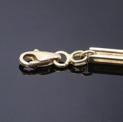 27108480c - Taschenuhrkette in GG 585/000, Karabinerverschluss, L. ca. 48,5 cm, Gew. ca. 20g, in ...