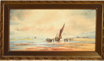 27108568a - Thomas Mortimer, nachweisbar zw. 1880 und 1920, zwei Aquarelle, Küstenlandschaften mit ...