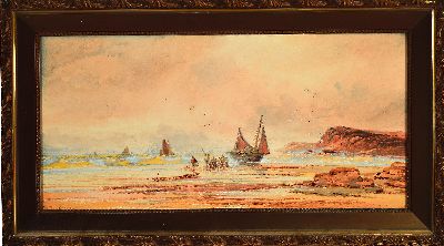 27108568k - Thomas Mortimer, nachweisbar zw. 1880 und 1920, zwei Aquarelle, Küstenlandschaften mit ...