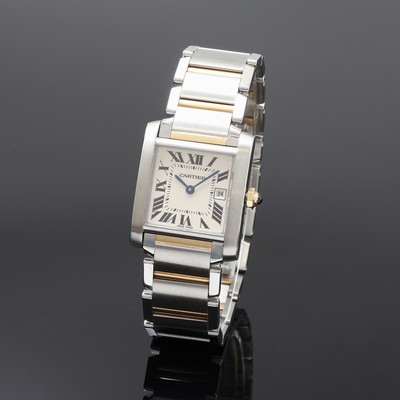 Image CARTIER Tank Francaise wristwatch reference 2465, quartz, stainless steel/gold combined ...