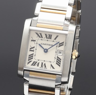 27108954a - CARTIER Tank Francaise Armbanduhr Referenz 2465, quarz, Edelstahl/Gold komb. inkl. orig. ...