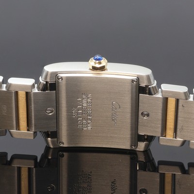 27108954d - CARTIER Tank Francaise Armbanduhr Referenz 2465, quarz, Edelstahl/Gold komb. inkl. orig. ...