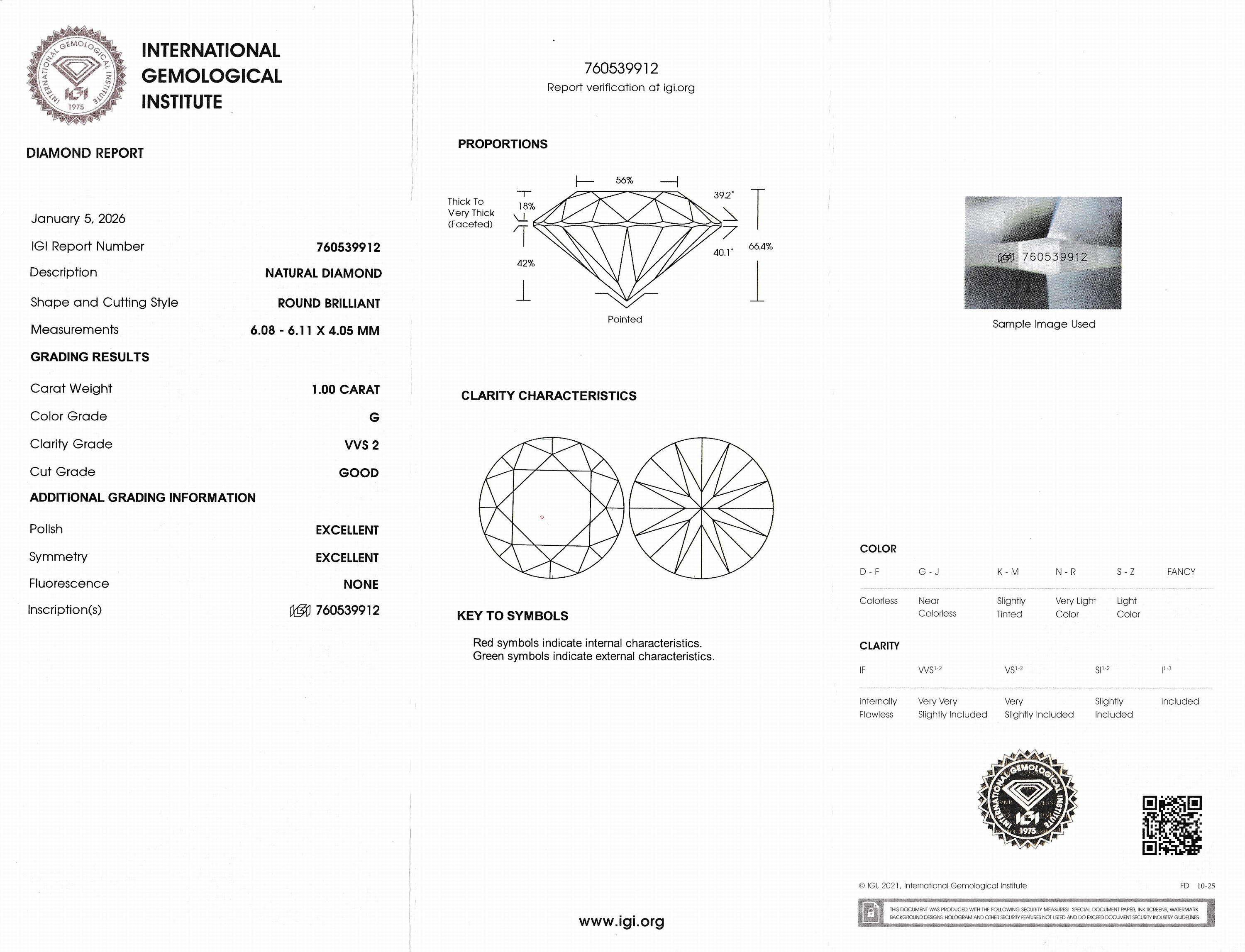 Detail a: Paar 18 kt Gold Brillant-Ohrstecker, WG 750/000, 2 Brillanten zus. ca. 2.0 ct feines Weiß(G)/vvs2, IGI-Expertisen anbei
