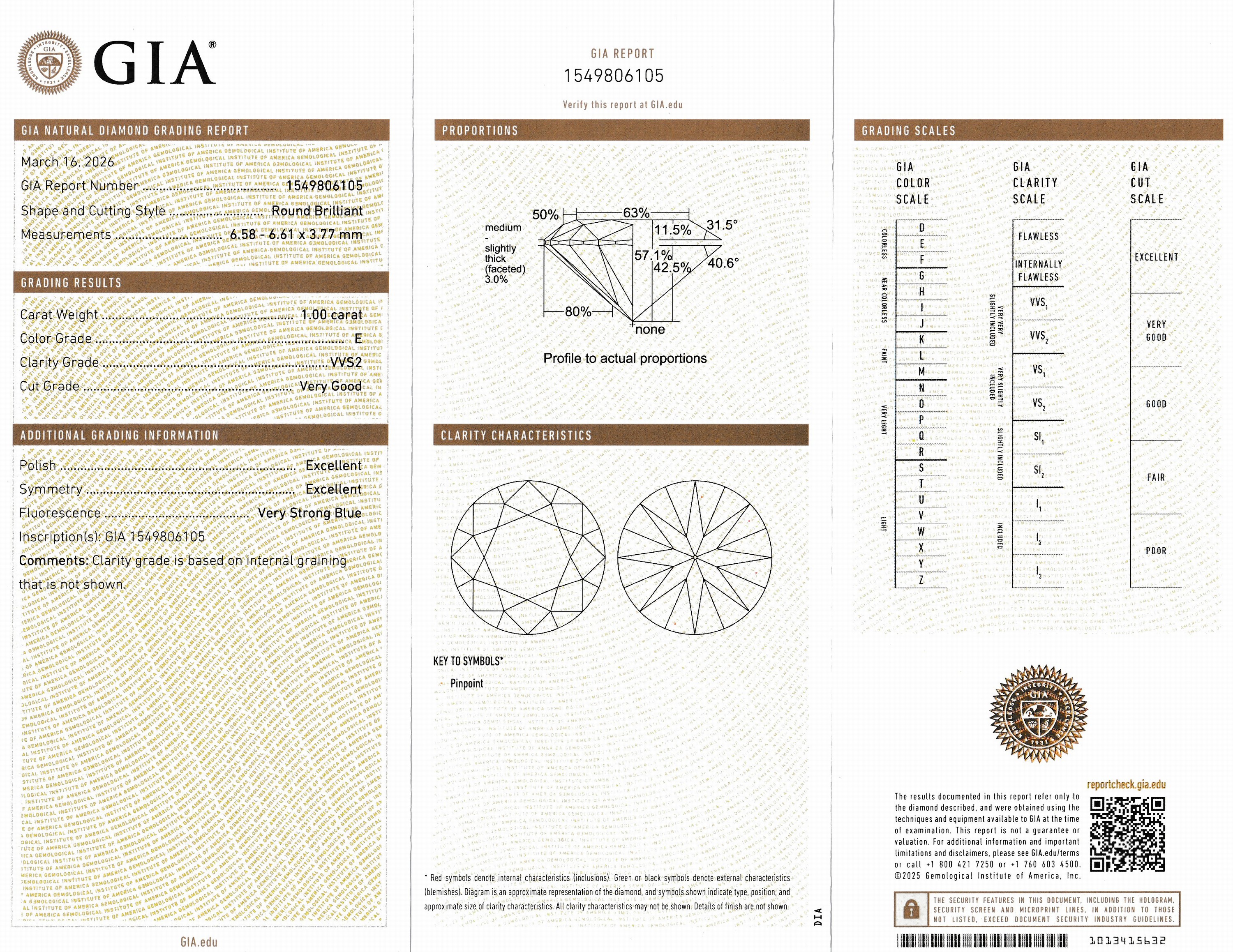 Detail a: Loser Brillant, 1.0 ct hochfeines Weiß (E)/vvs2, GIA-Expertise anbei