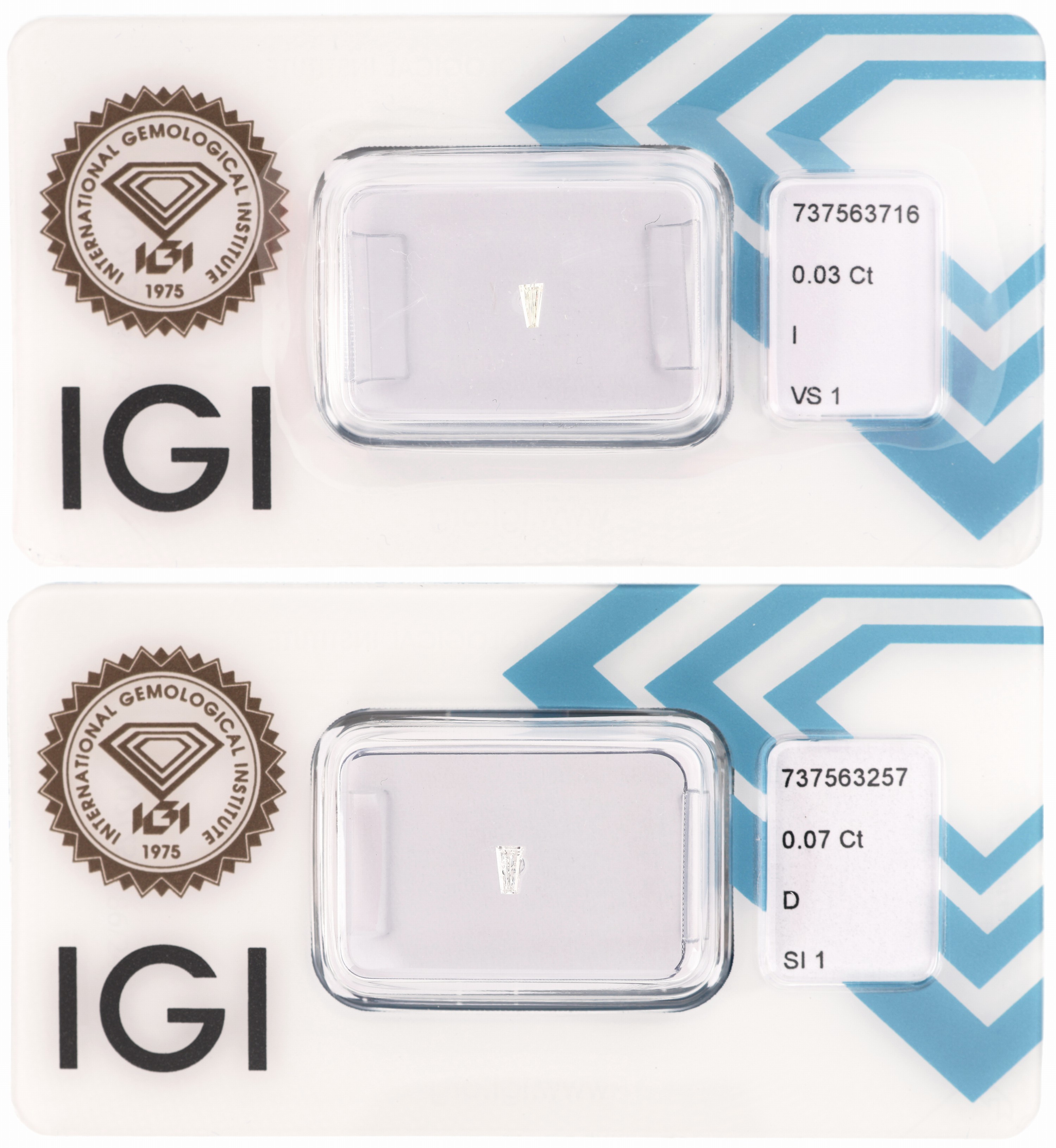 Image 27109175 - Lot 2 lose Diamanten, 1 x 0.07 ct hochfeines Weiß (D)/si1, 1 x 0.03 ct ...