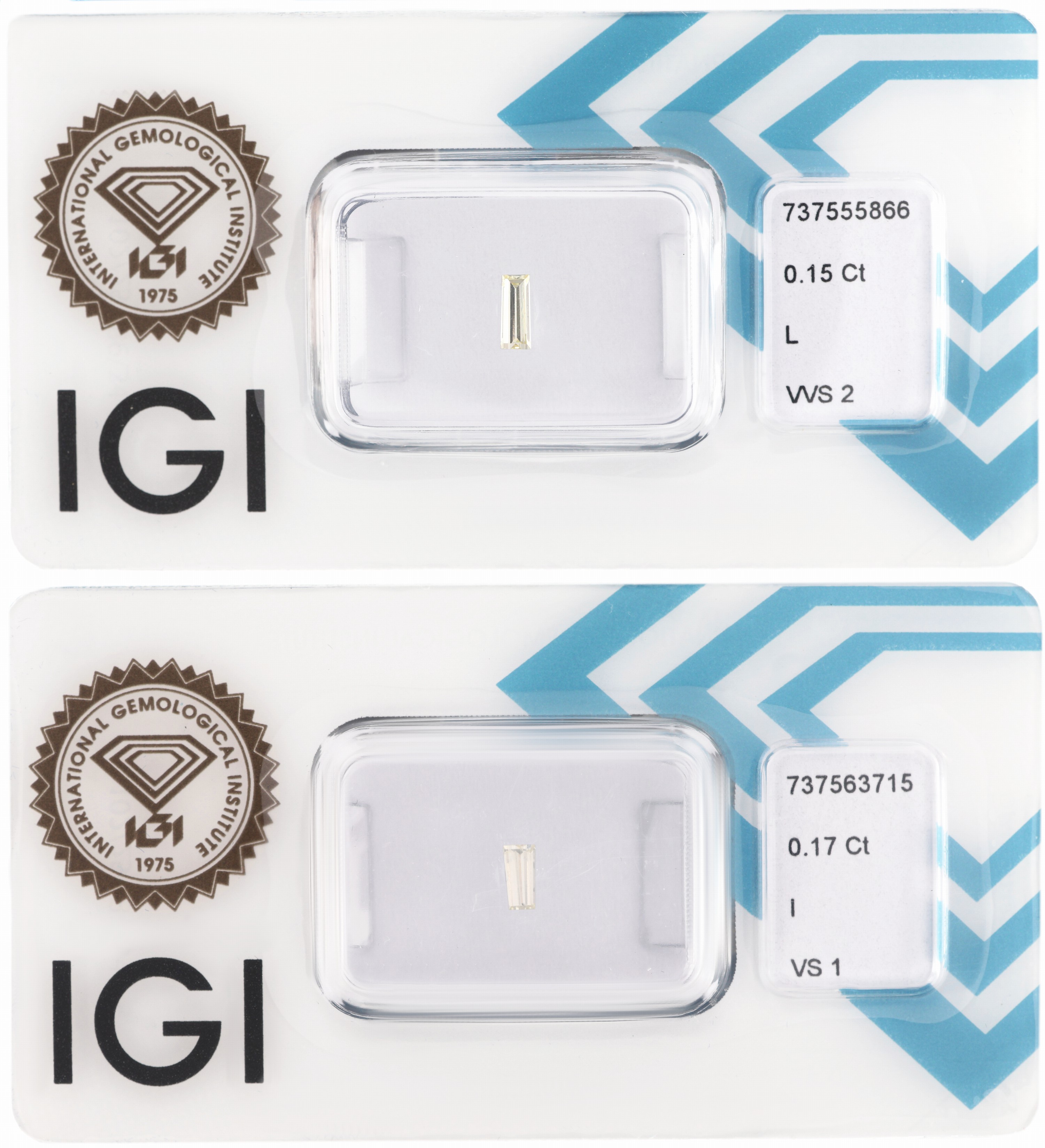 Image 27109176 - Lot 2 lose Diamanten, 1 x 0.15 ct get.Weiß (L)/vvs2, 1 x 0.17 ct l.get.Weiß(I)/vs1, ...