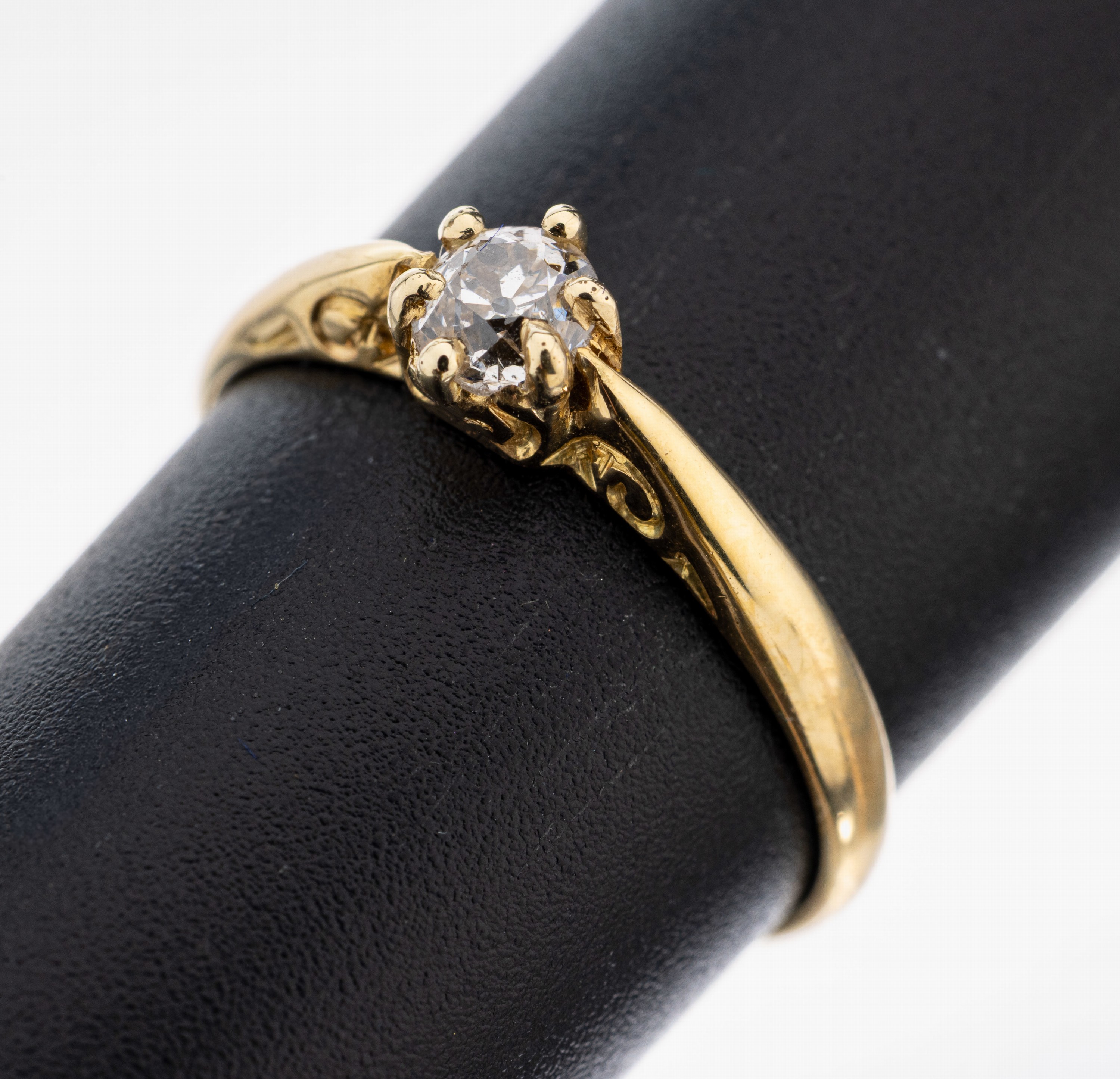 Image 27109202 - 18 kt Gold Brillant-Ring, GG 750/000, Brillant ca. 0.25 ct feines Weiß/p1, RW 56, ca. ...