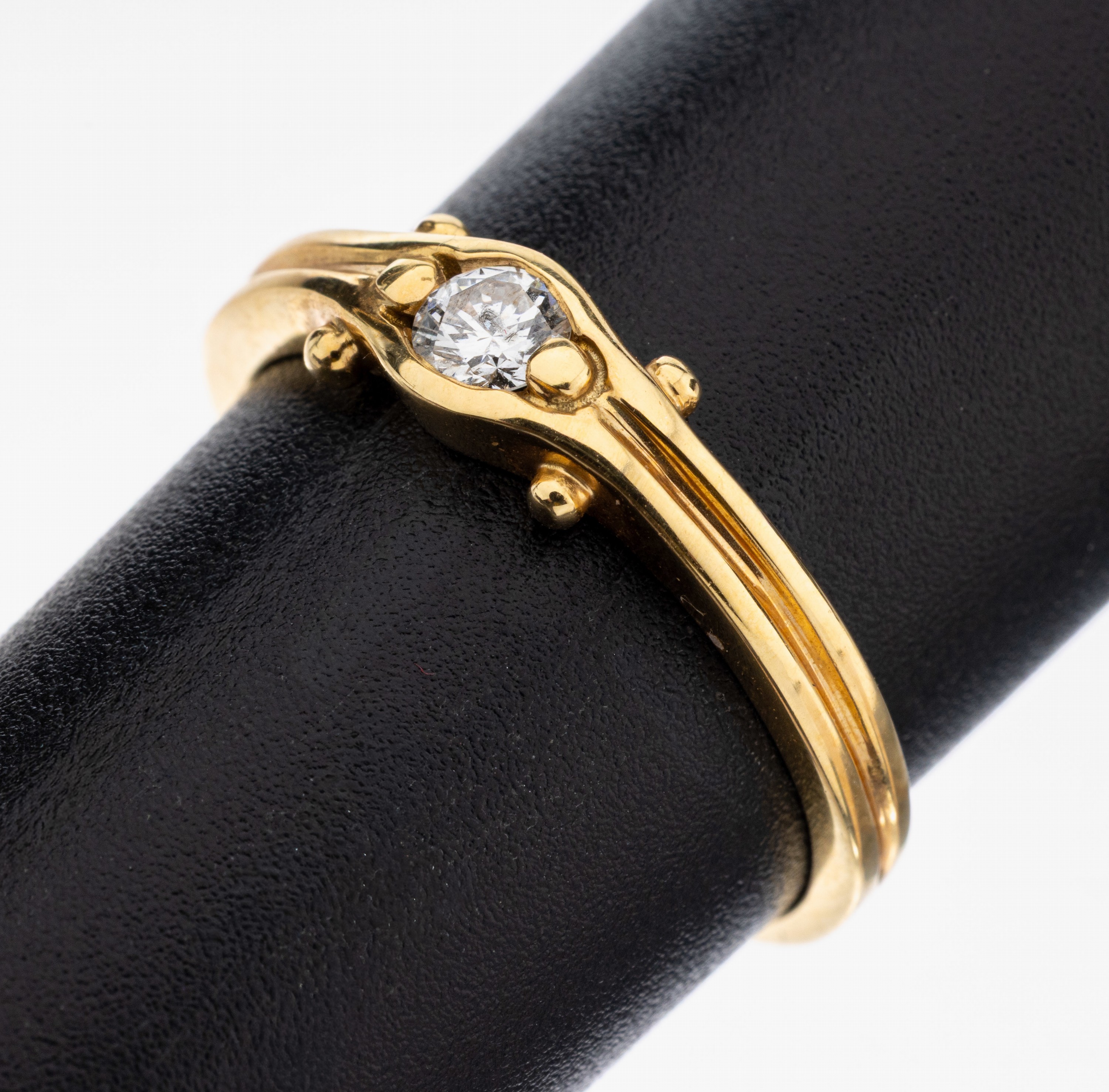Image 27109209 - 18 kt Gold Brillant-Ring, GG 750/000, Brillant ca. 0.20 ct feines Weiß/vvs, RW ...