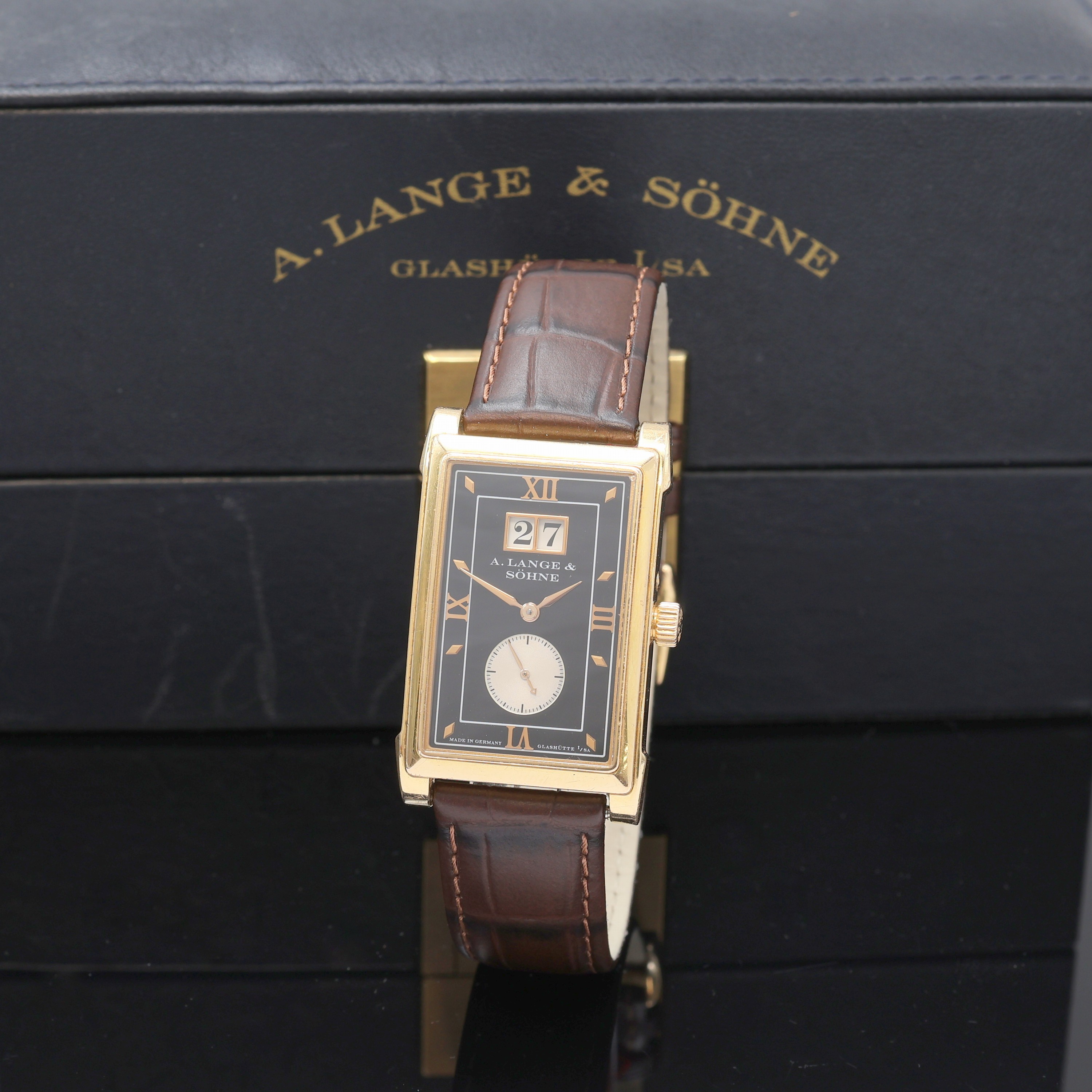 Image 27109218 - A. LANGE & SÖHNE feine Herrenarmbanduhr Cabaret Referenz 107.031 in RoseG 750/000, ...