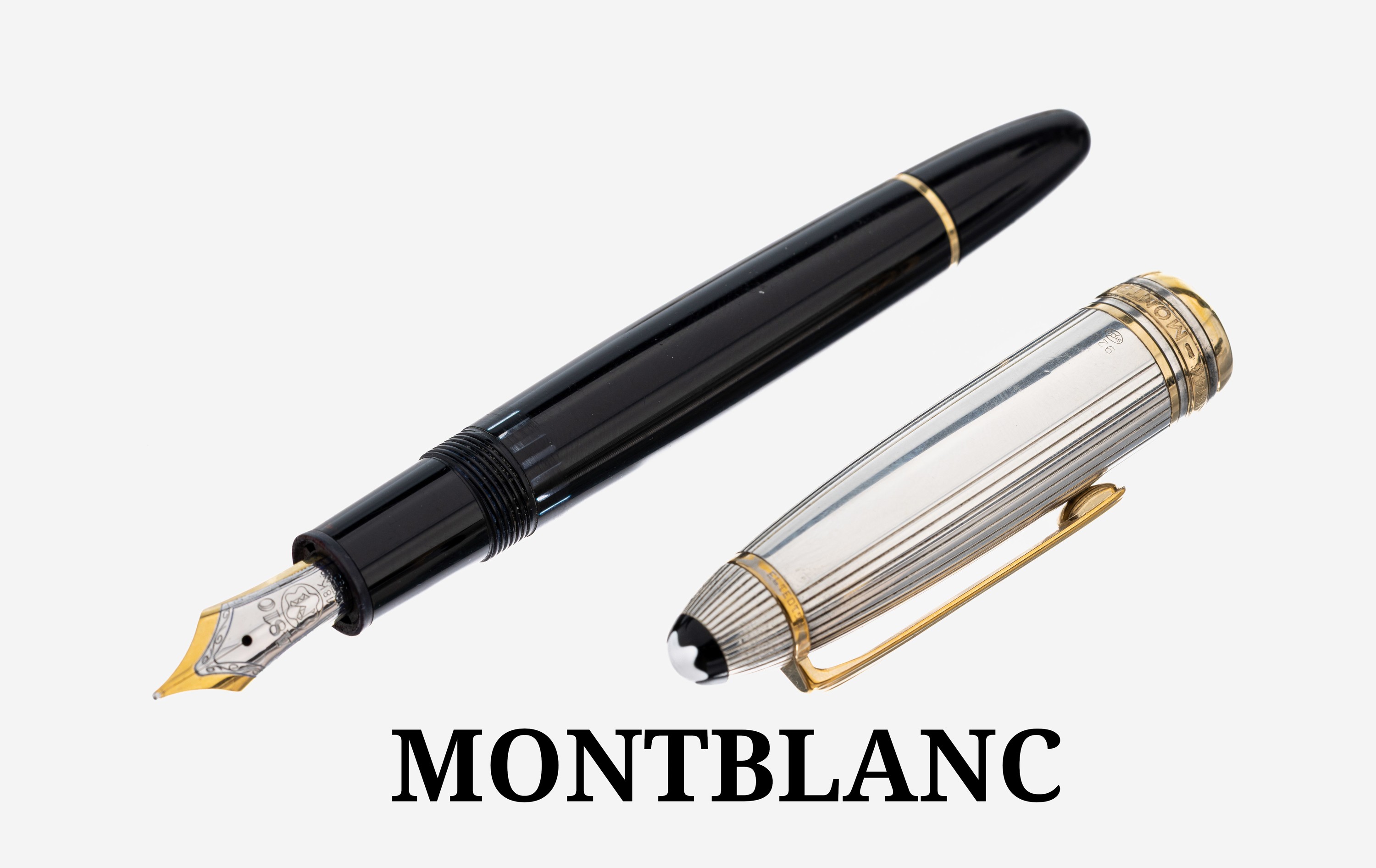 Image 27109220 - MONTBLANC Füllfederhalter Meisterstück 146 Doue, Kappe 925er Silber teilvergoldet, ...