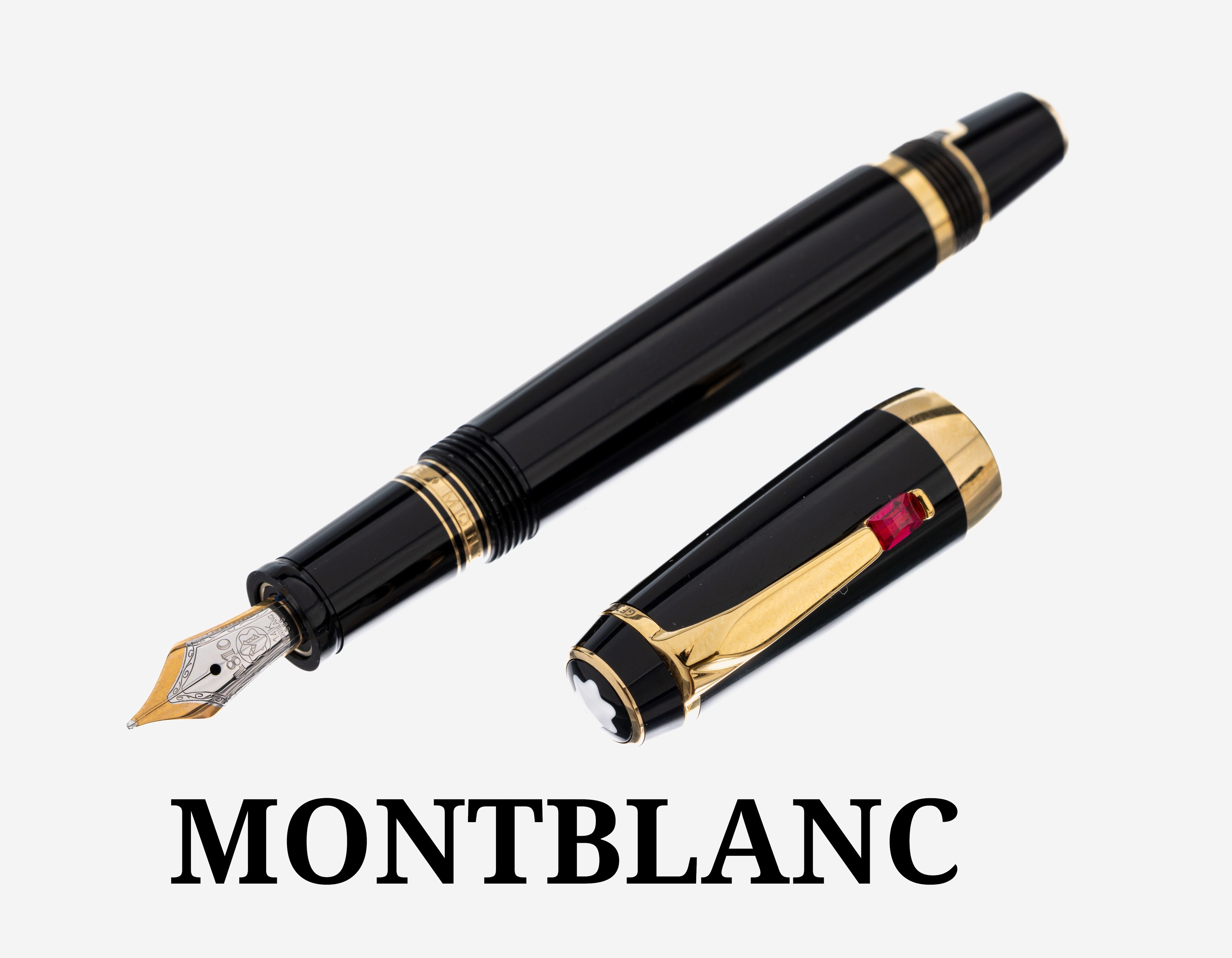 Image 27109232 - MONTBLANC Füllfederhalter, Modell BOHEME, schwarzer Edelharz, Feder GG/WG 585/000, ...
