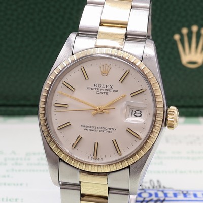 27109217a - ROLEX Oyster Perpetual Date Herrenarmbanduhr Referenz 1505, Automatik, Chronometer der ...
