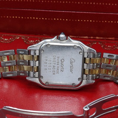 27109234d - CARTIER Panthere Damenarmbanduhr Referenz 166921, Schweiz um 1990, Edelstahl/Gold ...