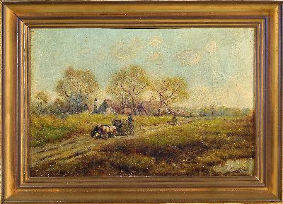 27109264k - Julius Dielmann, 1862-1931 Frankfurt am Main, Schäfer mit seiner Herde auf der ...