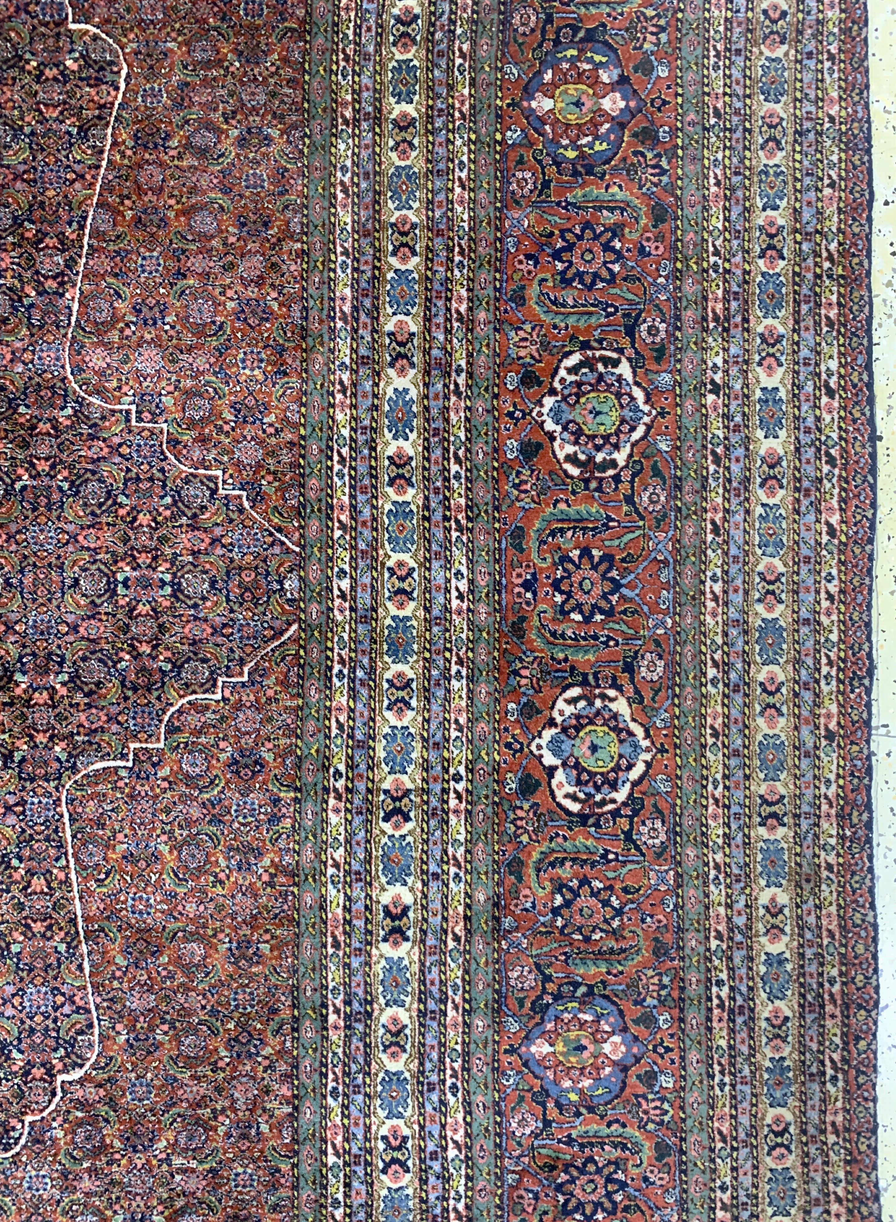 Detail f: Sarab"Mashaiekhi"fein, Persien, signiert, Mitte 20.Jhd, Korkwolle auf Baumwolle, ca. 355x 305 cm, ca. 500.000 Kn/qm, EHZ: 2