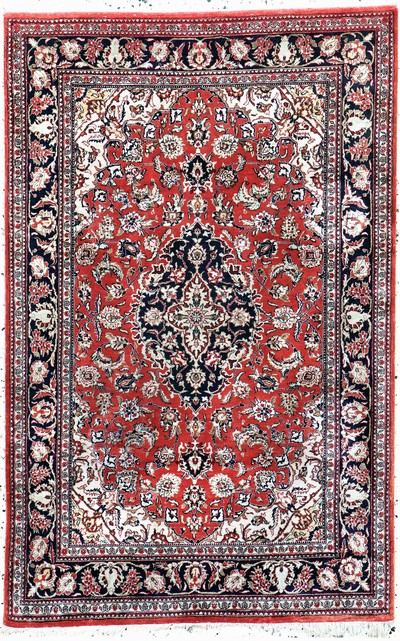 Image Ghom Seide, Persien, Ende 20.Jhd, reine Naturseide, ca. 120 x 77 cm, leicht verfärbt, ...