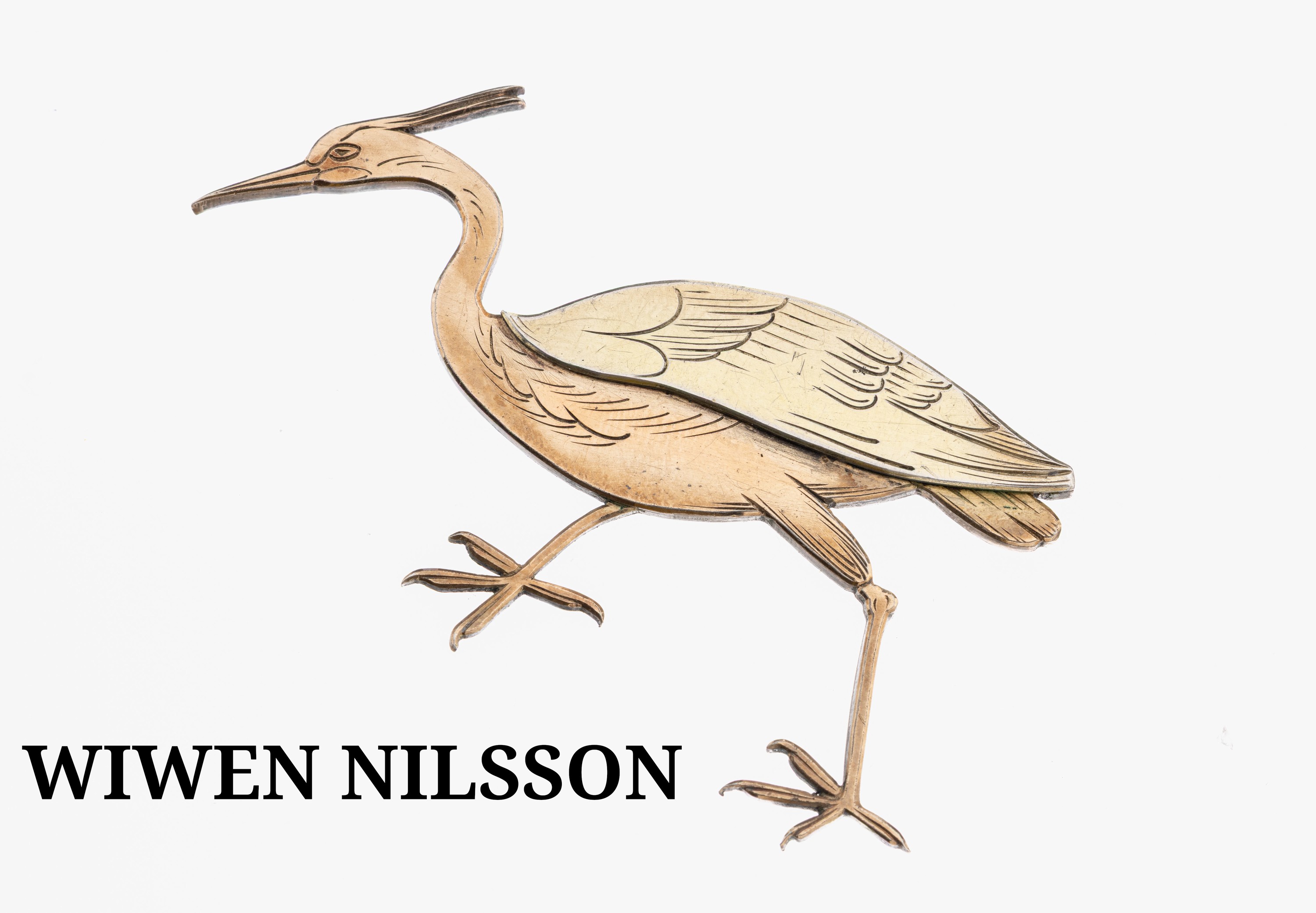Image 27109571 - WIWEN NILSSON Brosche, Schweden 1952, 925erSilber, gelb- und rotvergoldet, Darstellung ...