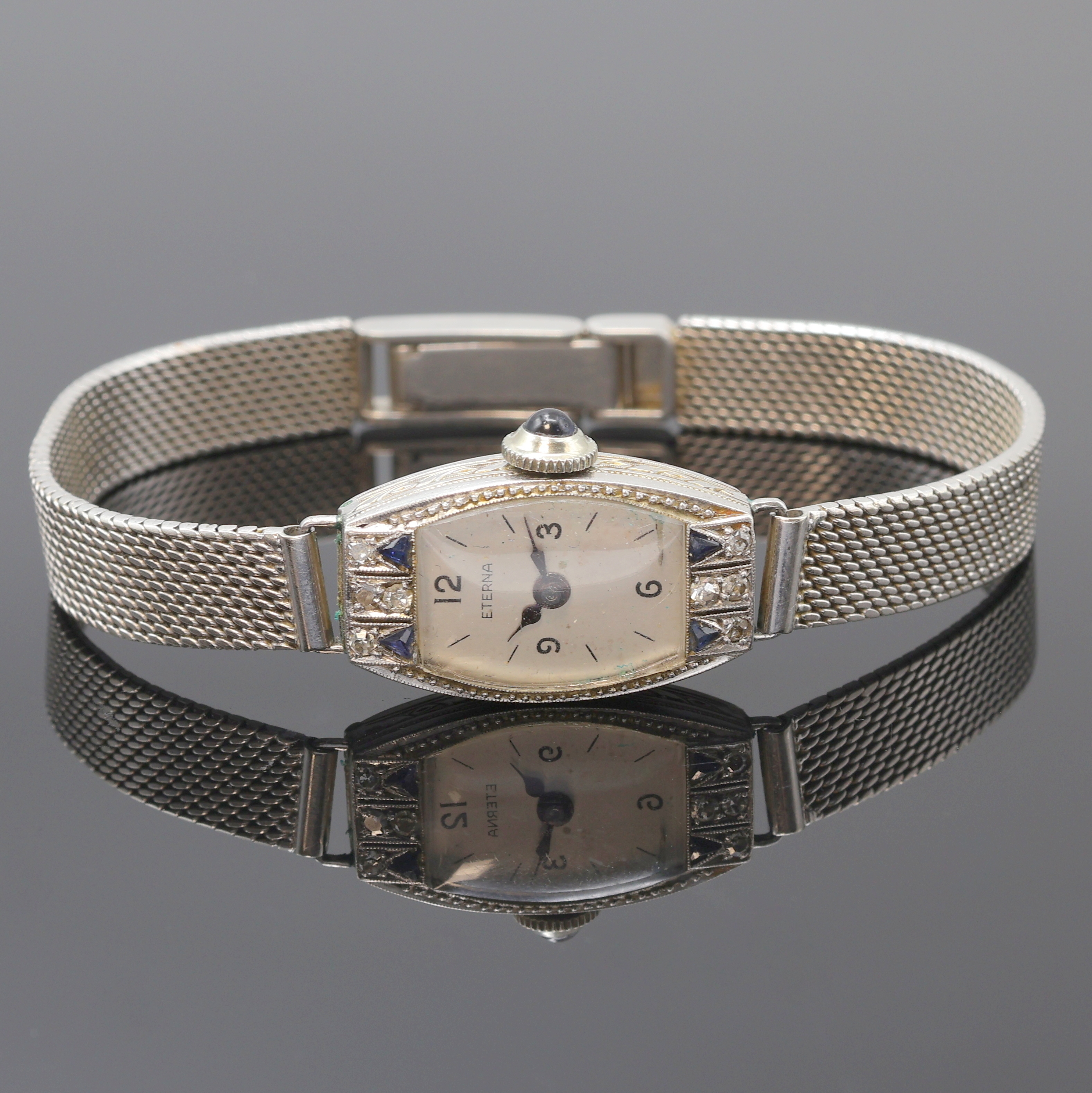 Image 27109580 - ETERNA / ESZEHA Art-Deco Damenarmbanduhr in Platin, Schweiz um 1935, Handaufzug, ESZEHA ...
