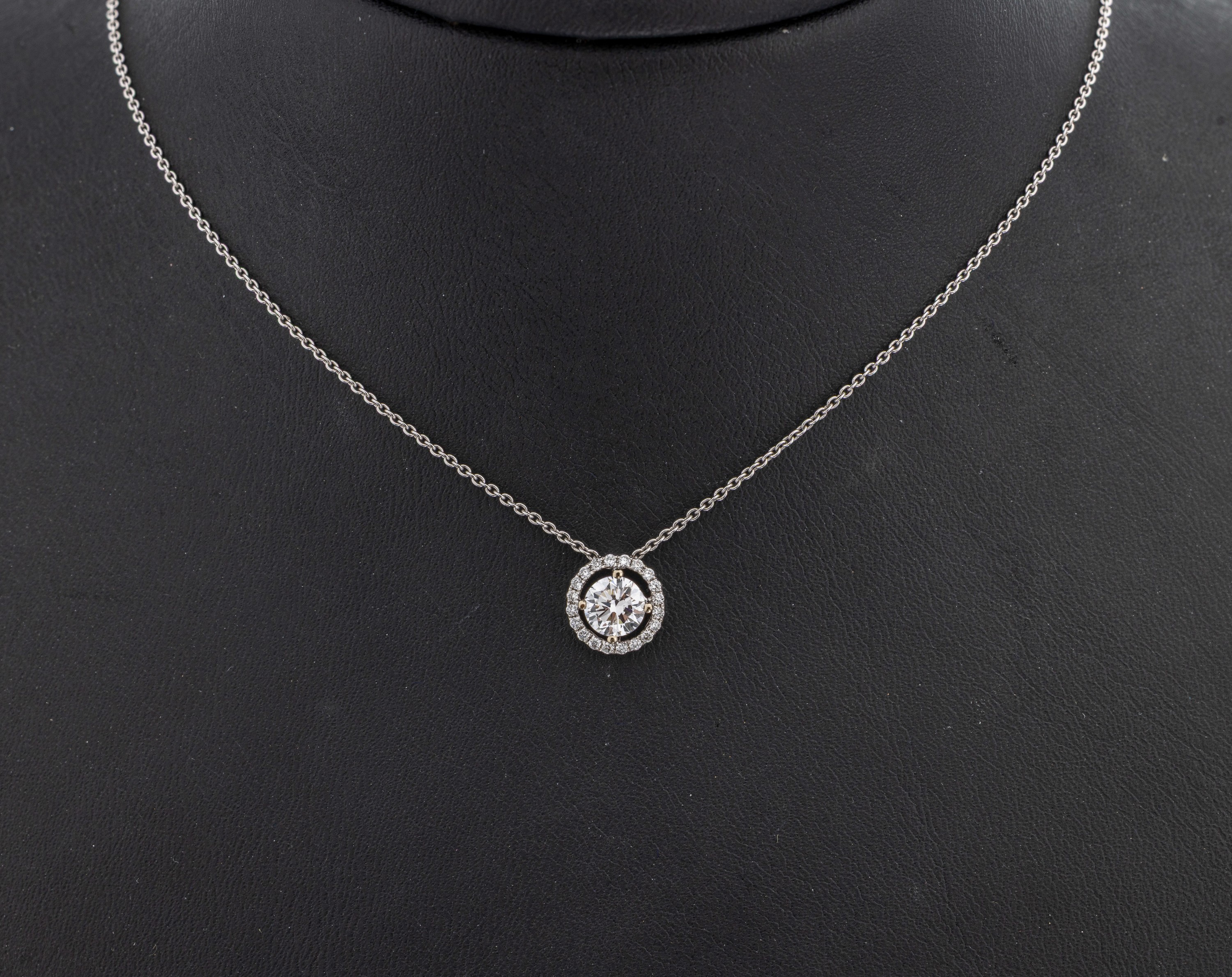 Image 27109679 - 18 kt Gold Brillant-Collier, WG 750/000, bewegl. Mittelteil, mittig Brillant 0.63 ct ...