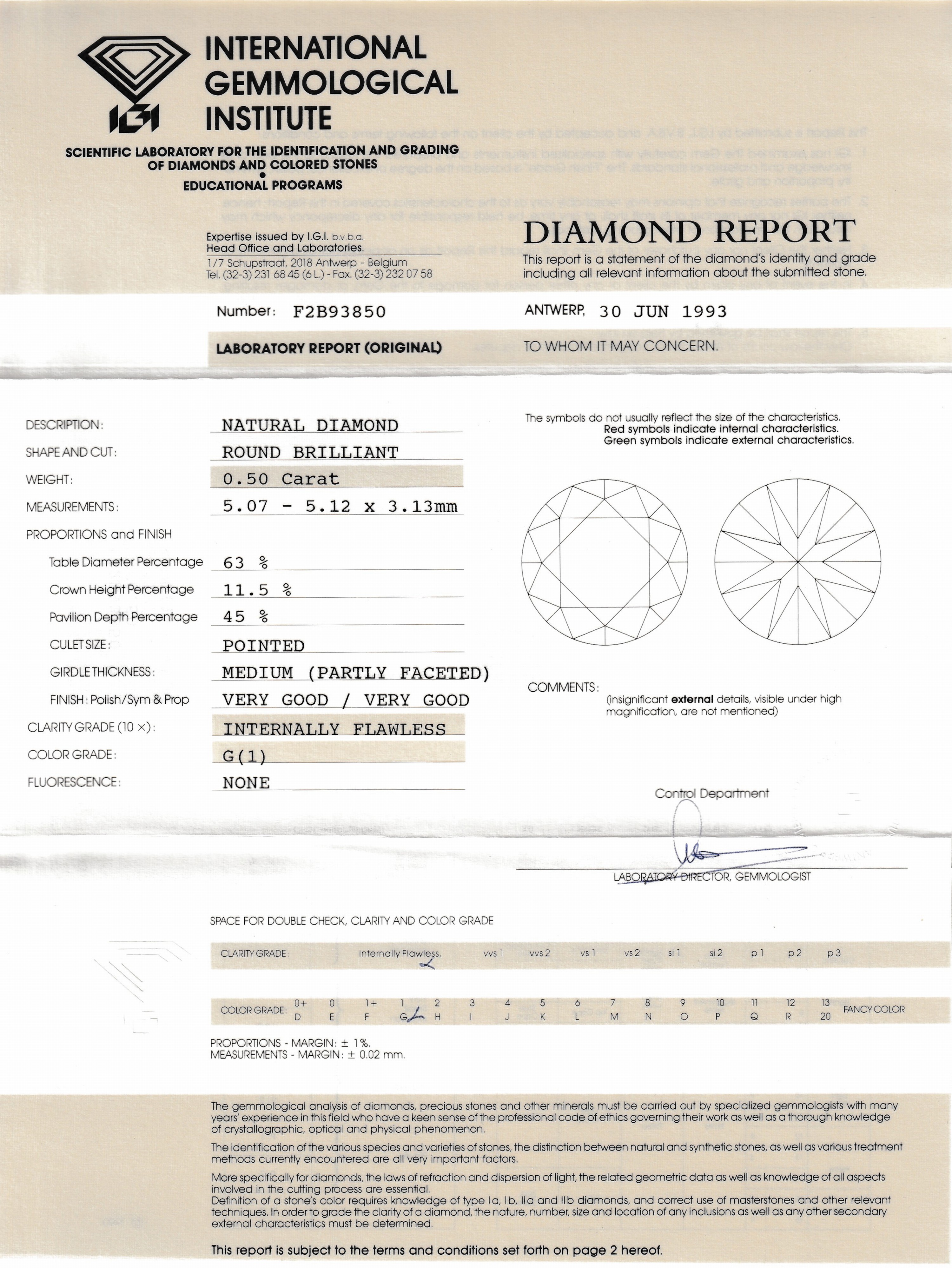 Detail a: Paar 18 kt Gold Brillant-Ohrstecker, WG 750/000, 2 Brillanten zus. ca. 1.0 ct, 1 x hochfeines Weiß(E)/lr und 1 x feines Weiß(G)/lr, abnehmbare ...