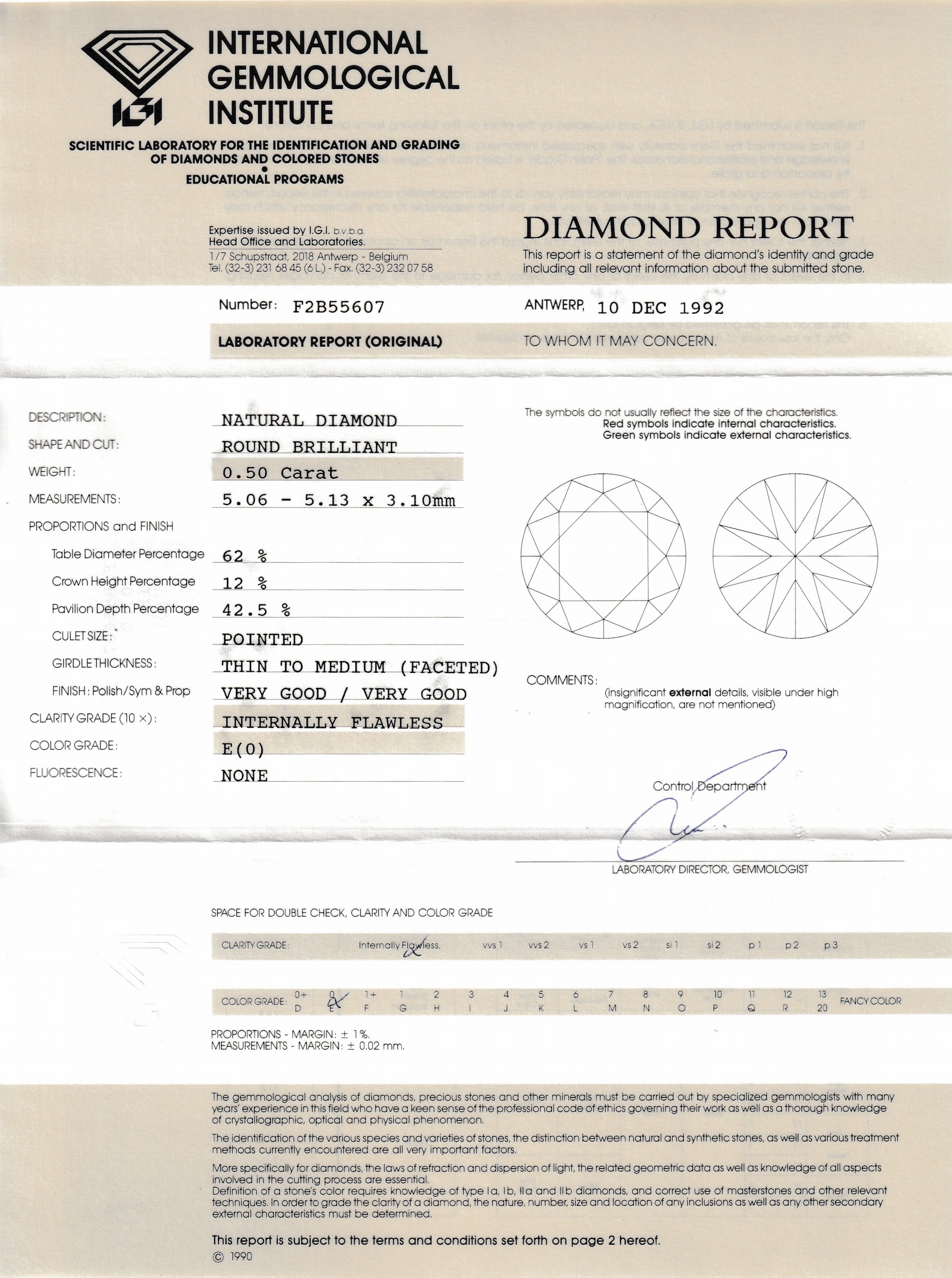 Detail b: Paar 18 kt Gold Brillant-Ohrstecker, WG 750/000, 2 Brillanten zus. ca. 1.0 ct, 1 x hochfeines Weiß(E)/lr und 1 x feines Weiß(G)/lr, abnehmbare ...