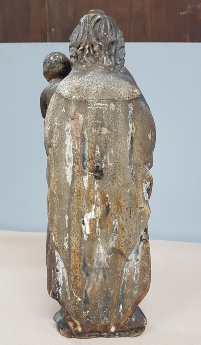 27109612c - Bildschnitzerei der Muttergottes, 18.Jh., Holz vollplastisch geschnitzt, mindestens zwei ...