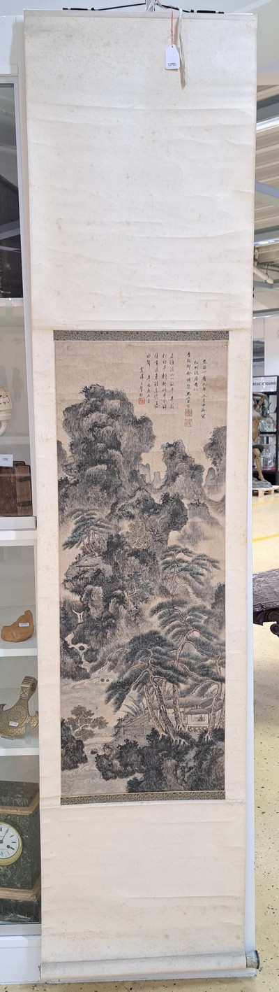 27109680b - Rollbild nach Wang Meng (1308-1385), China, imJahr Jaiyin (wohl 1914), Tusche auf ...