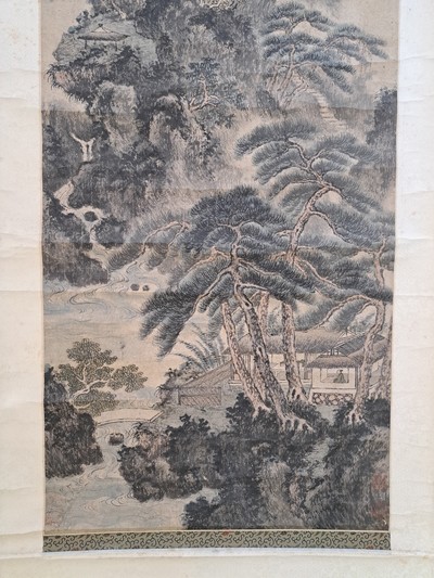 27109680d - Rollbild nach Wang Meng (1308-1385), China, imJahr Jaiyin (wohl 1914), Tusche auf ...