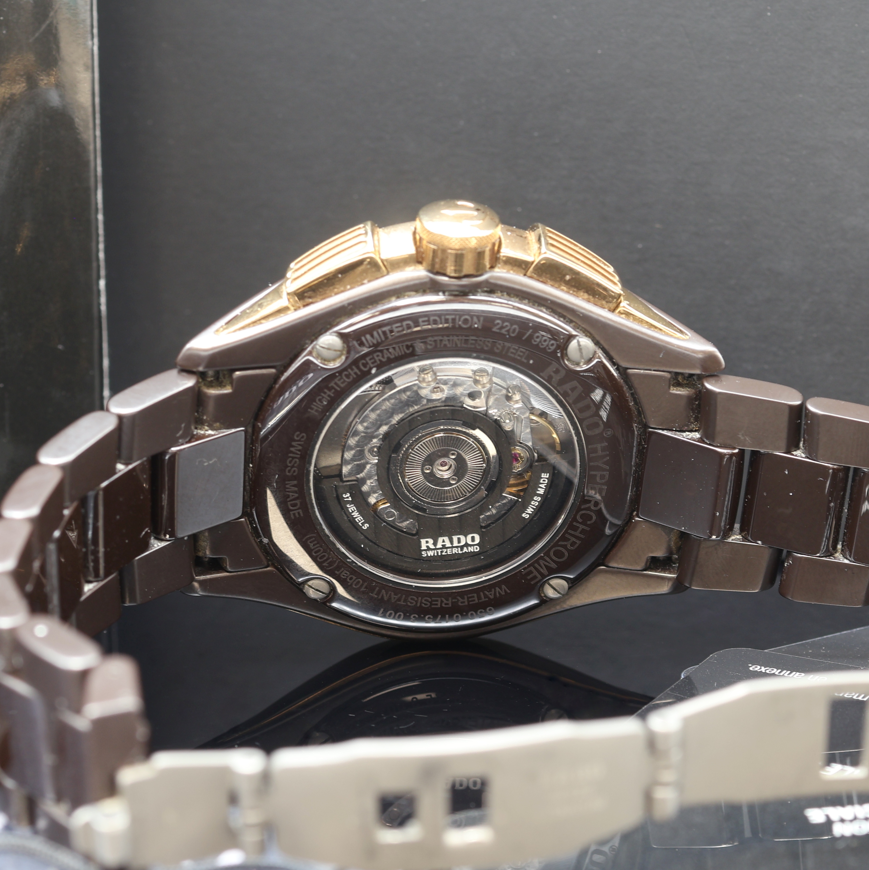Detail d: RADO Hyperchrome auf 999 Stück limitierter Herrenchronograph Referenz 650.0175.001, Schweiz verk. lt. beil. Pap. 12/2016, Automatik, beids. vergl. ...