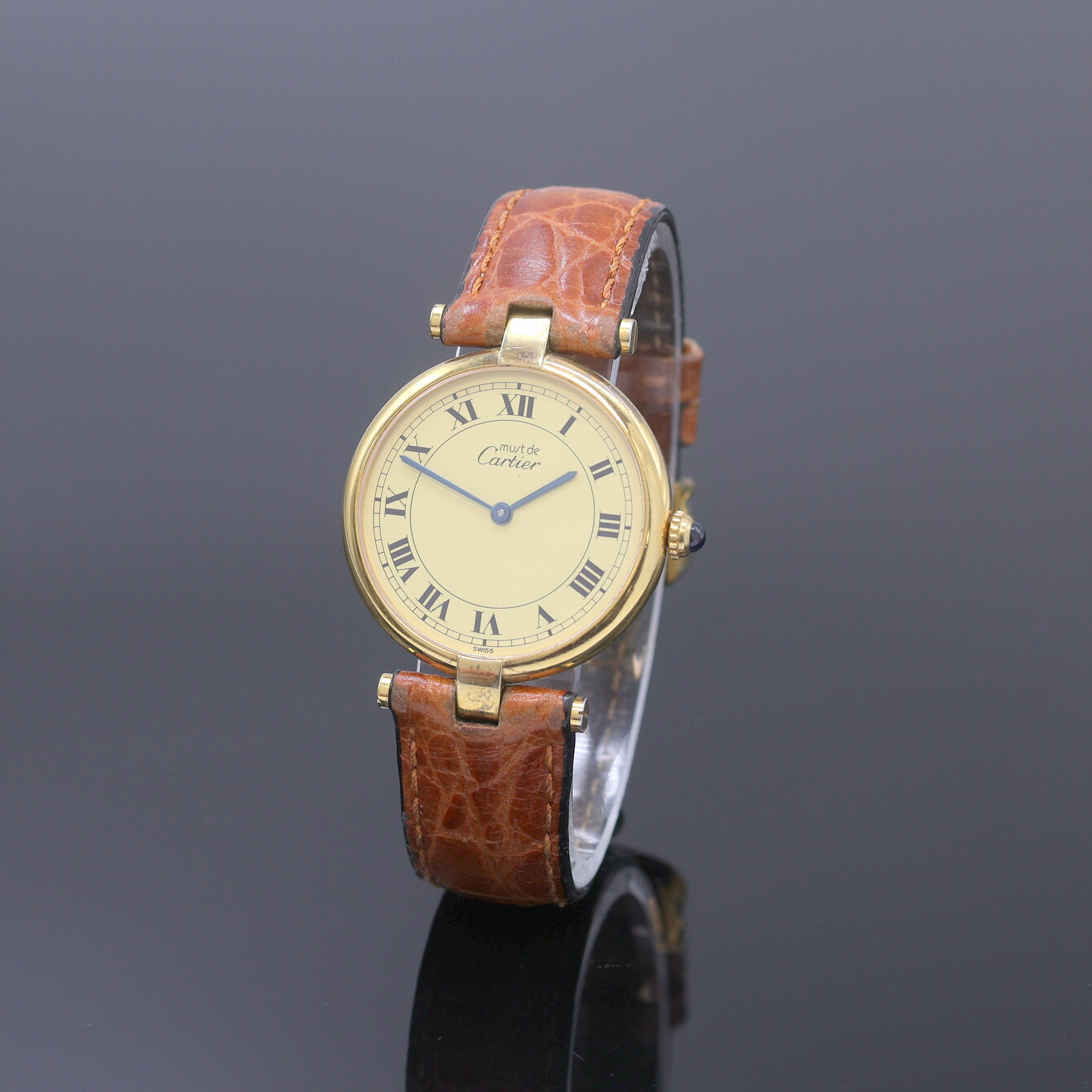 Image 27109746 - CARTIER Damenarmbanduhr Vermeil Referenz 590003, Schweiz um 1995, quarz, verg. ...