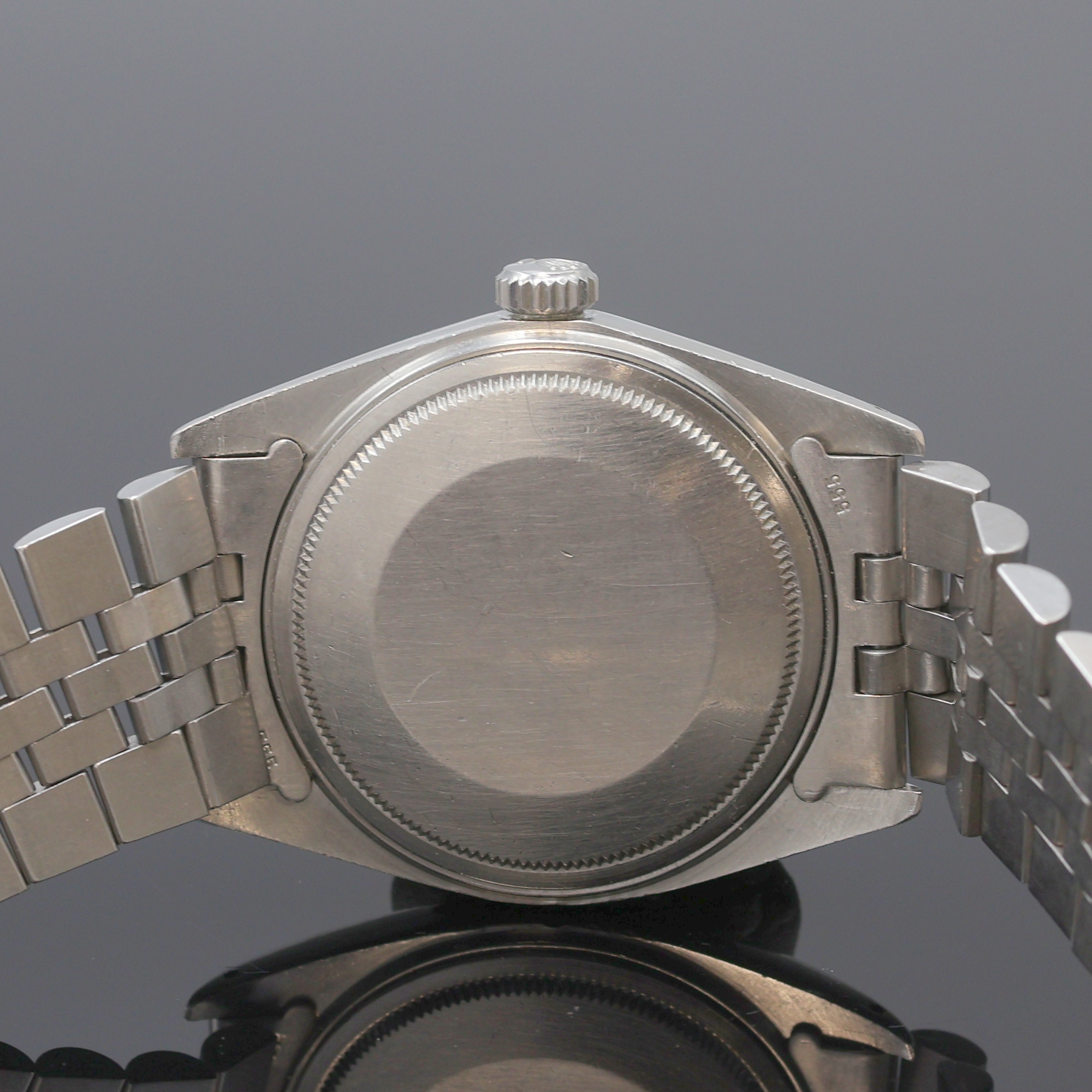 Detail e: ROLEX Oyster Perpetual Datejust Herrenarmbanduhr Referenz 1603, Schweiz um 1973, Automatik, Chronometer der Superlative in Edelstahl inkl. orig. ...