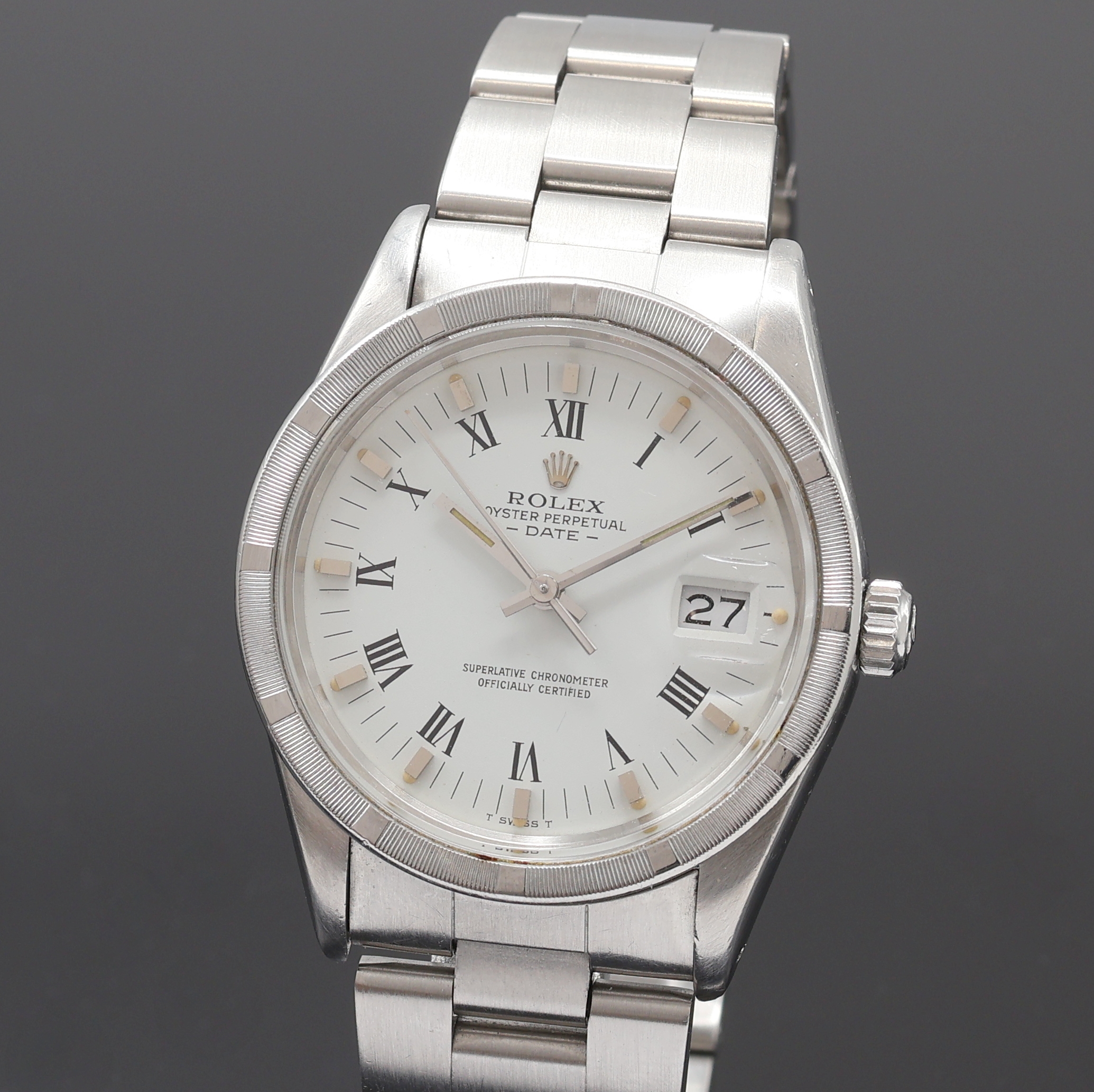 Detail a: ROLEX Oyster Perpetual Date Armbanduhr Referenz 15010, Automatik, Schweiz um 1981, Chronometer der Superlative in Edelstahl inkl. Oysterband m. ...