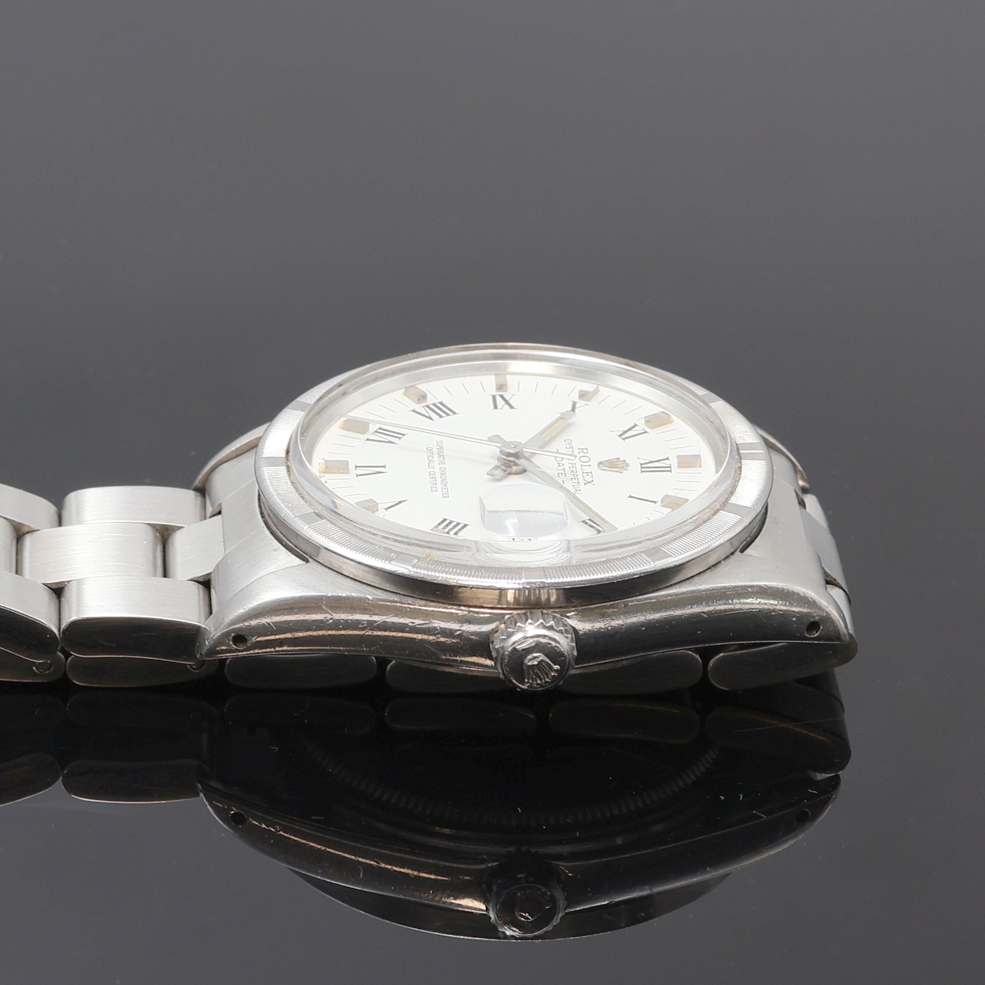 Detail d: ROLEX Oyster Perpetual Date Armbanduhr Referenz 15010, Automatik, Schweiz um 1981, Chronometer der Superlative in Edelstahl inkl. Oysterband m. ...
