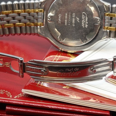 27109709b - CARTIER Linie 21 Damenarmbanduhr Referenz 123 000 P, z. T. verg. 2-tlg. Edelstahlgeh. ...