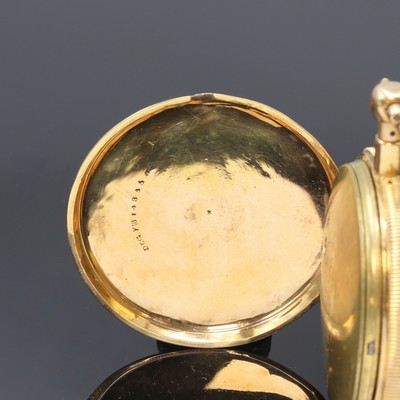 27109791b - BREGUET A PARIS offene Rosegold 750/000 Taschenuhr mit Carillon, Frankreich um 1820, ...