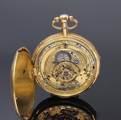 27109791d - BREGUET A PARIS offene Rosegold 750/000 Taschenuhr mit Carillon, Frankreich um 1820, ...